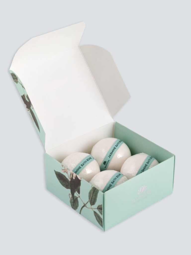 Divine Jasmine Bath Bombs – Set of 4 with Vitamin E & Avocado Oil Magrada Organic Cosmetics