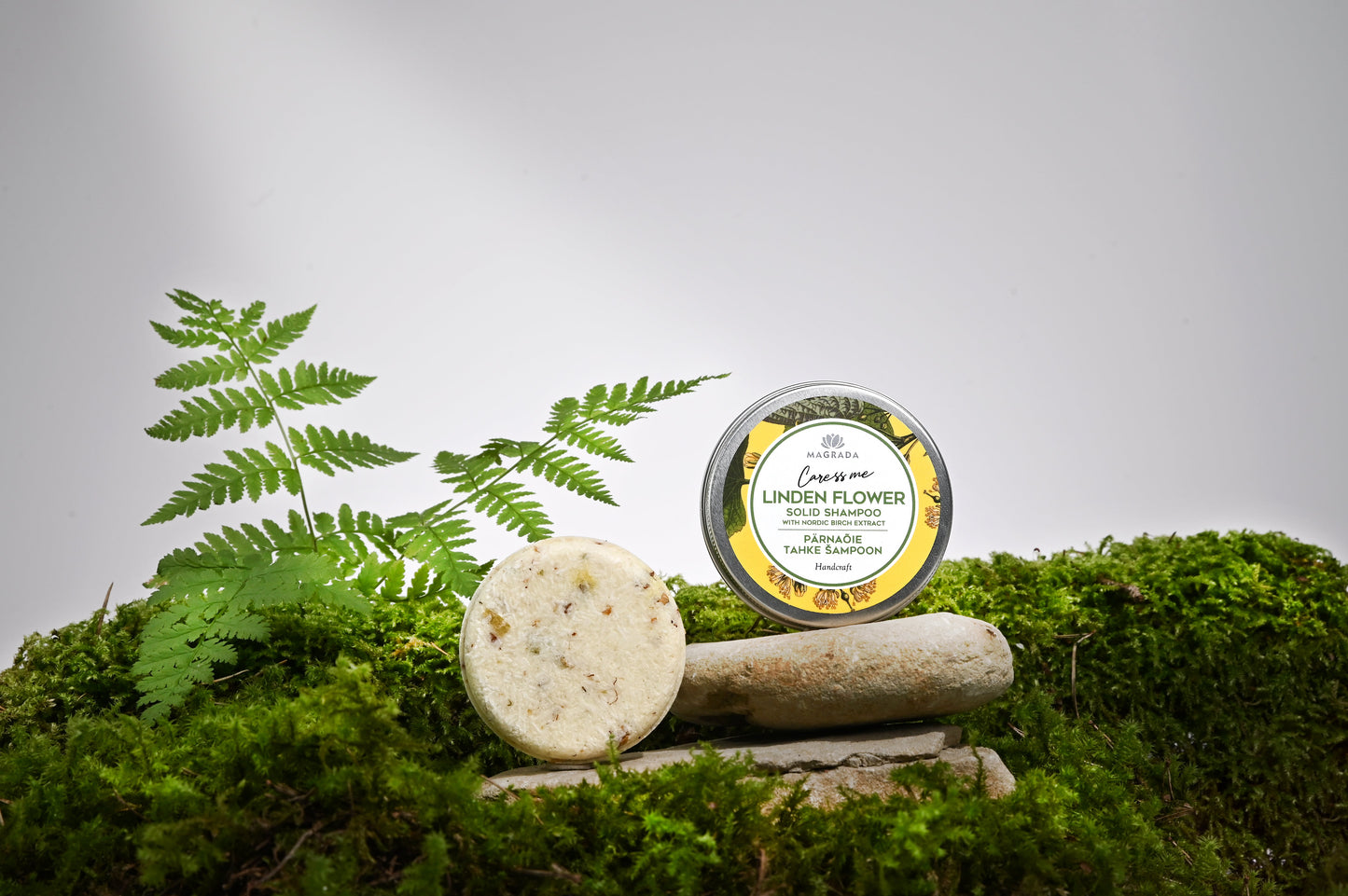 Solid Linden Flower Shampoo with Nordic Birch Extract – Natural Hair Care Bar Magrada Organic Cosmetics