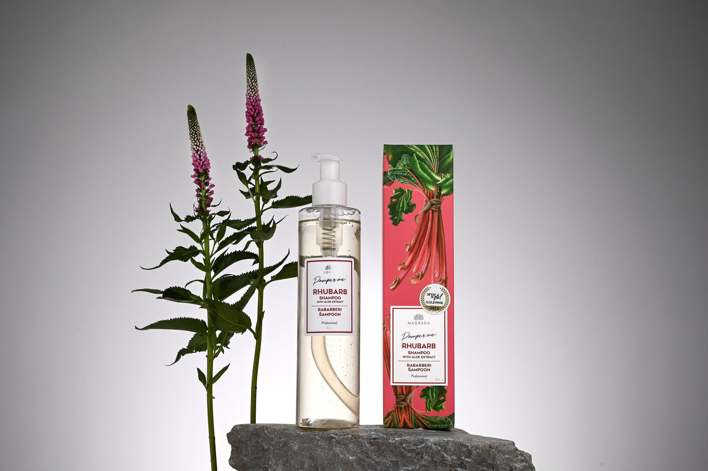 Rhubarb Shampoo with Aloe Extract – 250ml Nourishing & Soothing Hair Care Magrada Organic Cosmetics