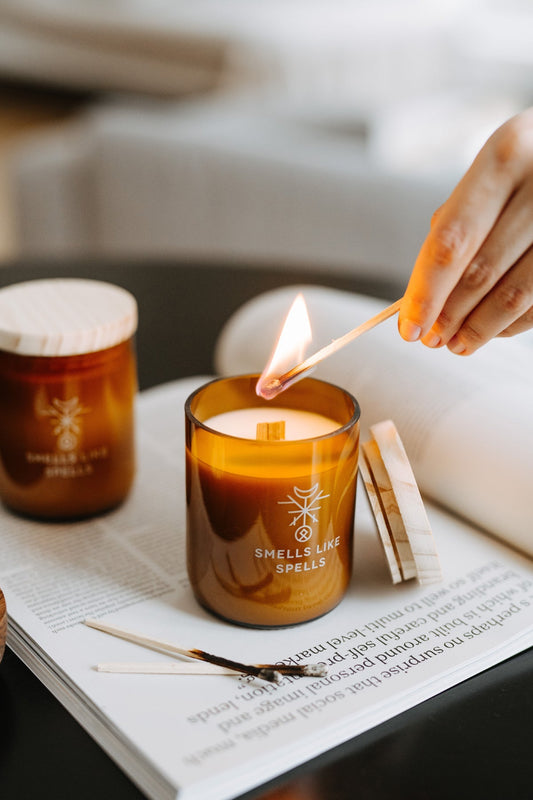 Scented Candle FREYA – Rose, Verbena & Jasmine – 100% Soy Wax Smells Like Spells