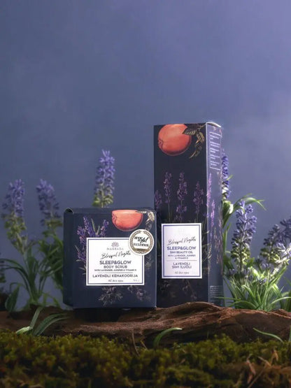 Sleep & Glow Body Gift Set with lavender and grapefruit essential oils for organic skincare and relaxation.