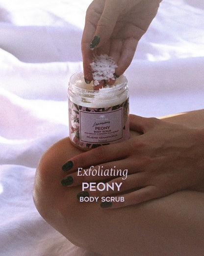 Peony Body Scrub with Organic Fruit Oils – 250ml Exfoliating & Hydrating Magrada Organic Cosmetics